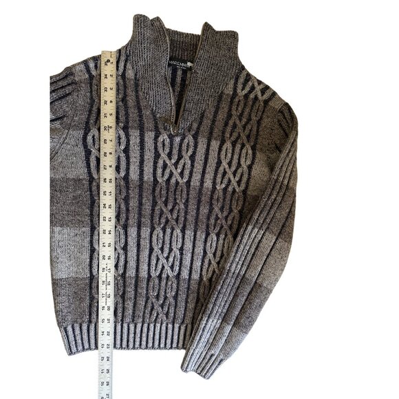 Maremma Gray And Brown Italian Merino Wool & Acrylic Knit Sweater Size S - Picture 7 of 7